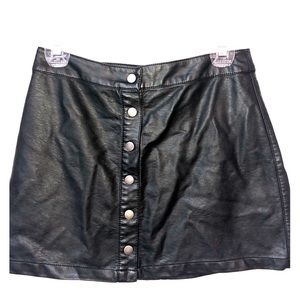 Forever 21 Faux Leather Button Up Skirt